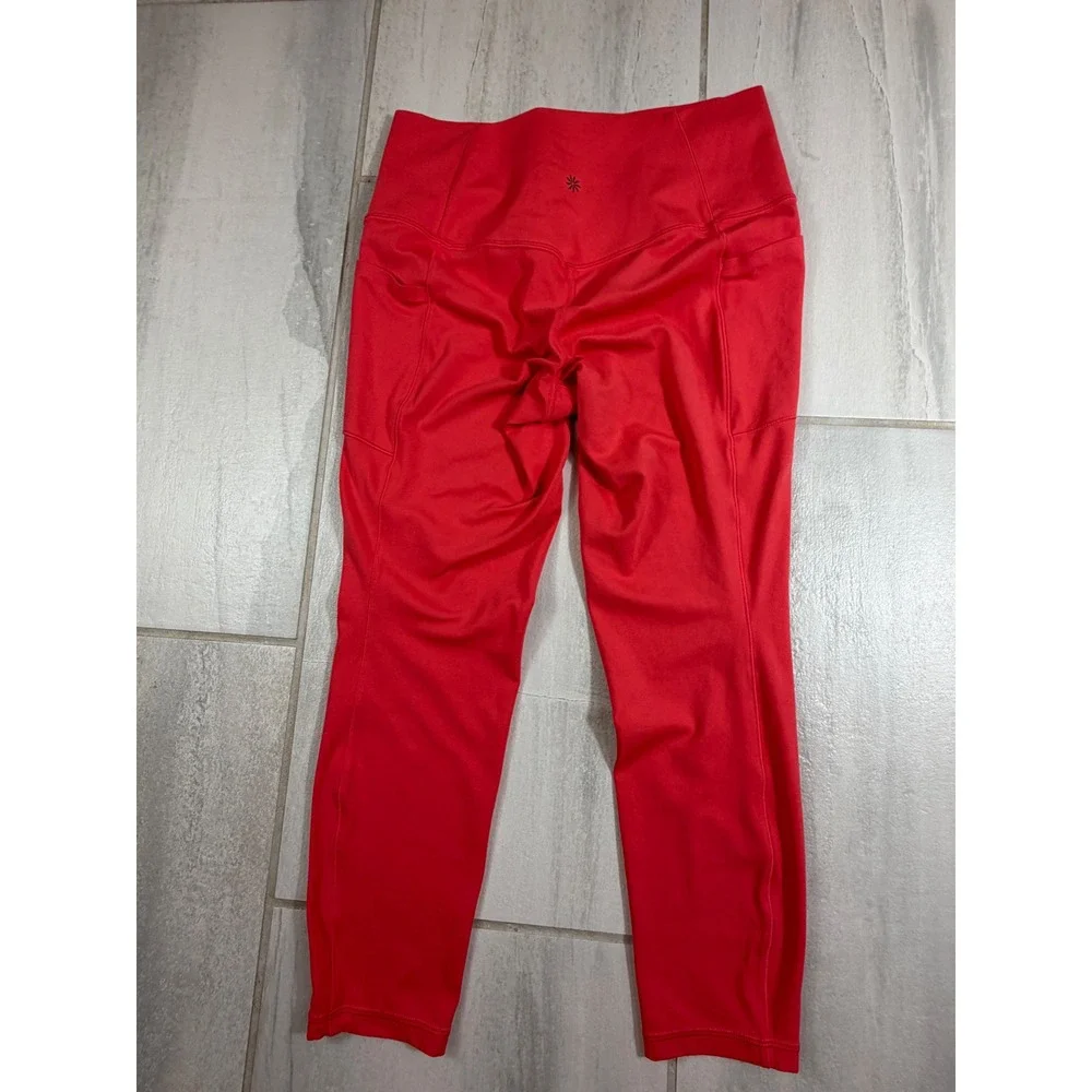 Athleta Salutation Stash Pocket II 7/8 Tight Red High Rise Leggings Medium